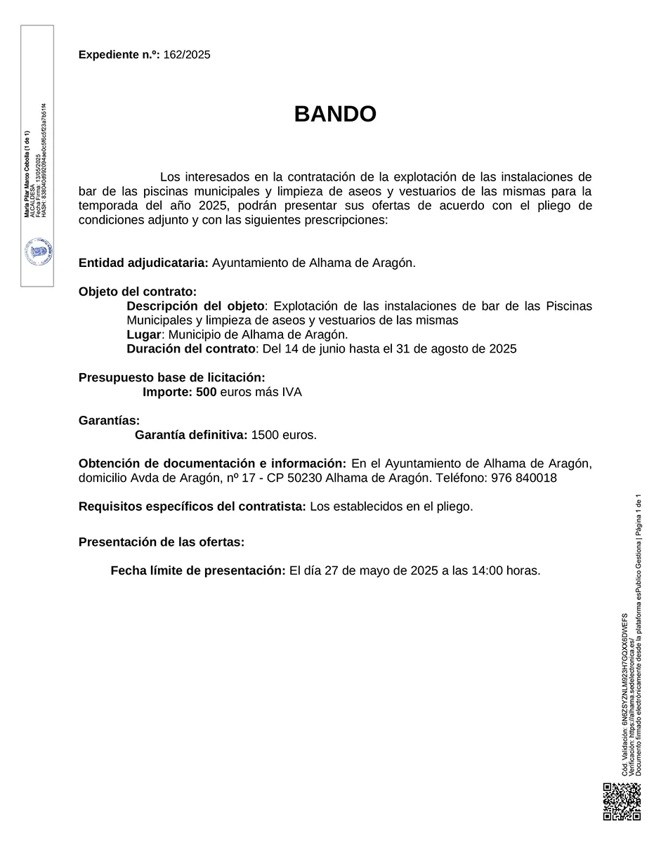 BANDO piscinas municipales