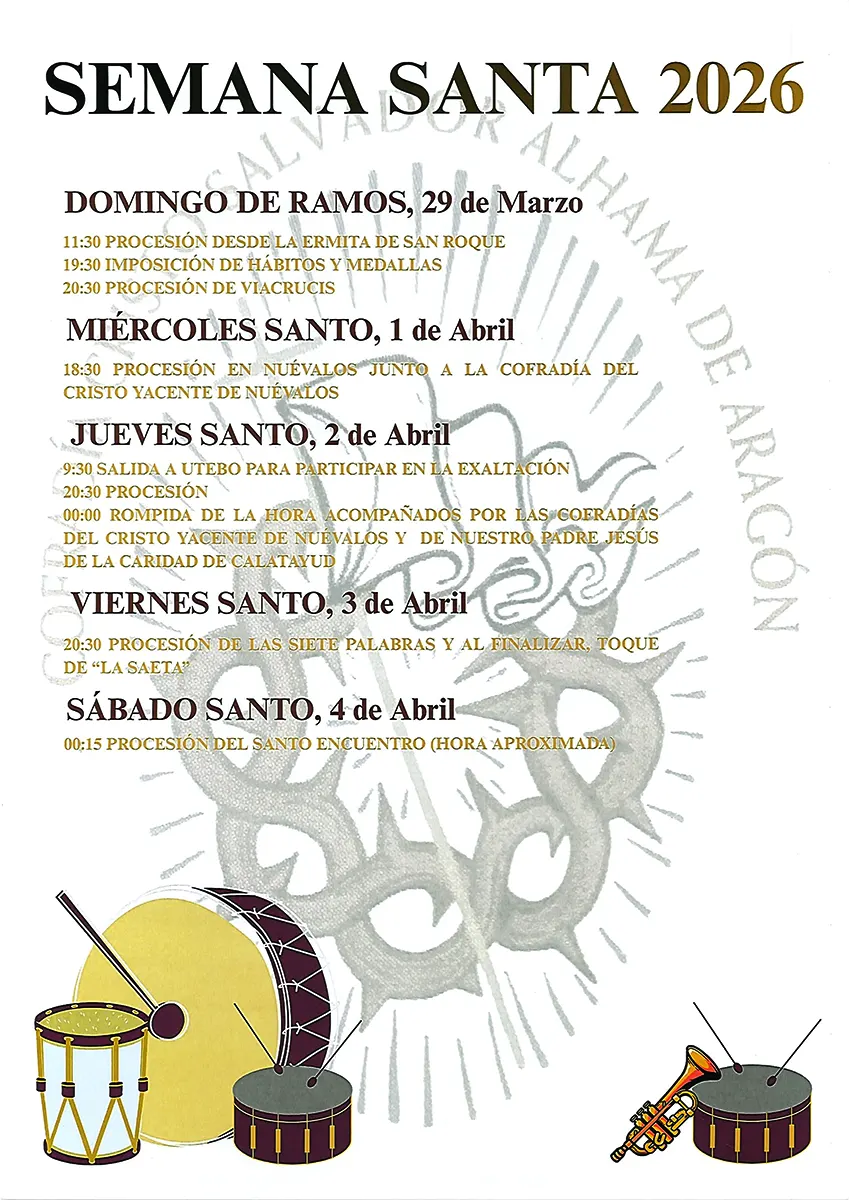 Semana Santa 2026. Alhama de Aragçon