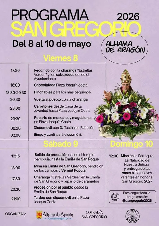 PROGRAMA DE FIESTAS DE SAN GREGORIO 2026