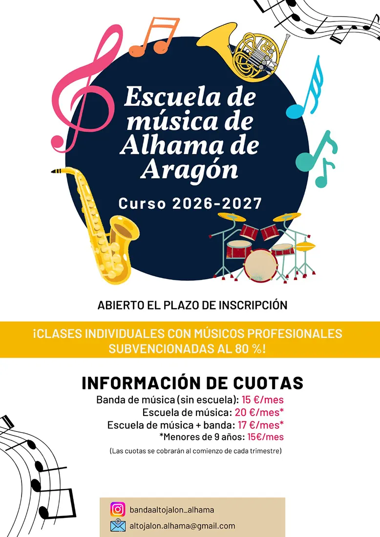 Abiertas las inscripciones para la escuela de música curso 2026-27